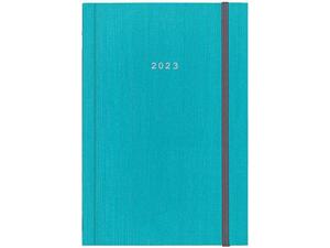 Ημερολόγιο Ημερήσιο NEXT Fabric δετό με λάστιχο 17x25cm 2023 γαλάζιο